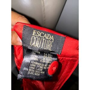 Escada Couture Vintage Red silk pencil